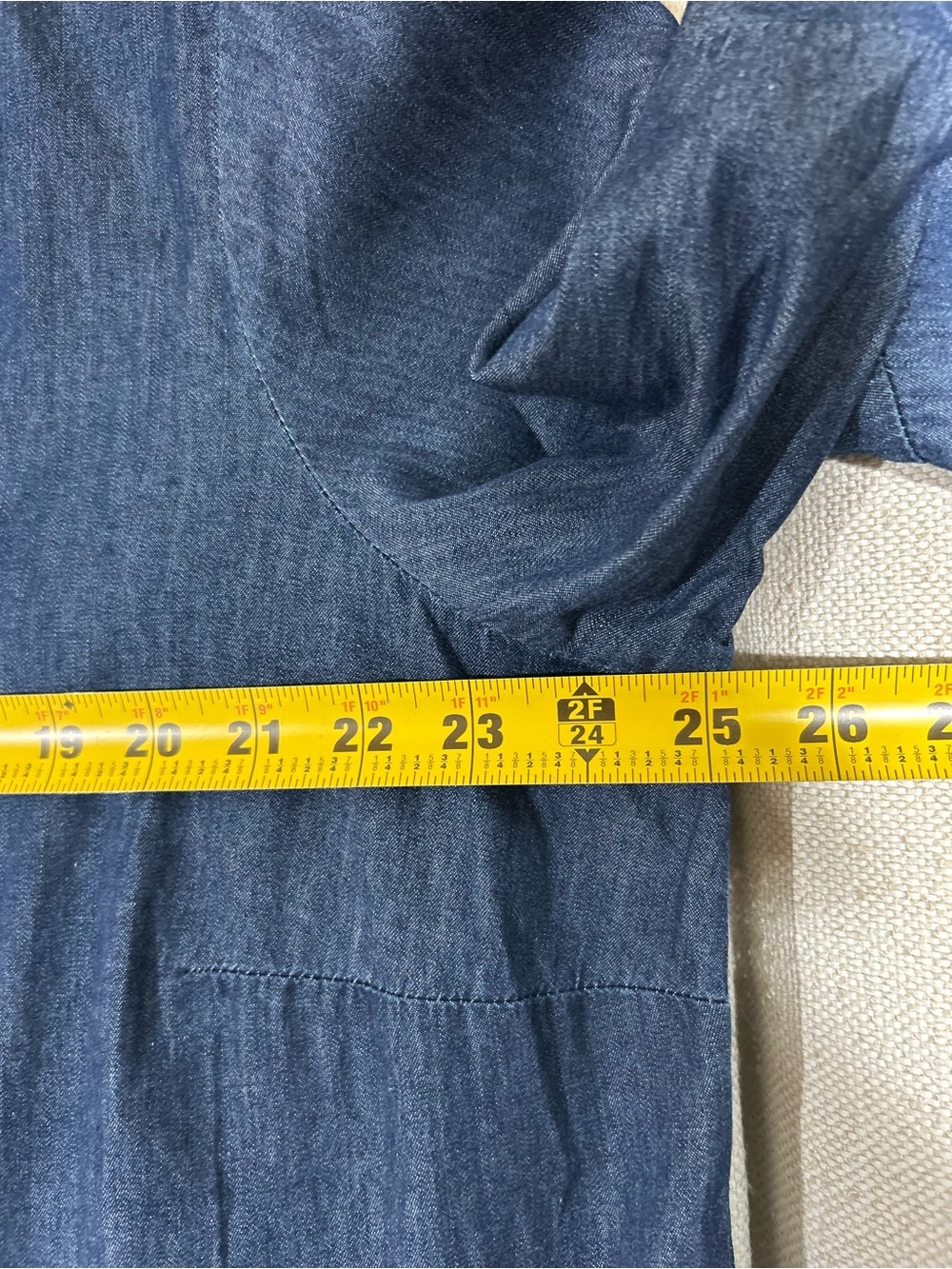 Philosophy Denim Chambray V-Neck Bell Sleeve Top Women’s Size 1X NWT Boho Casual - Picture 6 of 10
